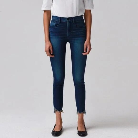 3x1 W3 Skinny Crop Dale Frayed Hem Jeans Size 26 NWT $265 - Picture 1 of 11